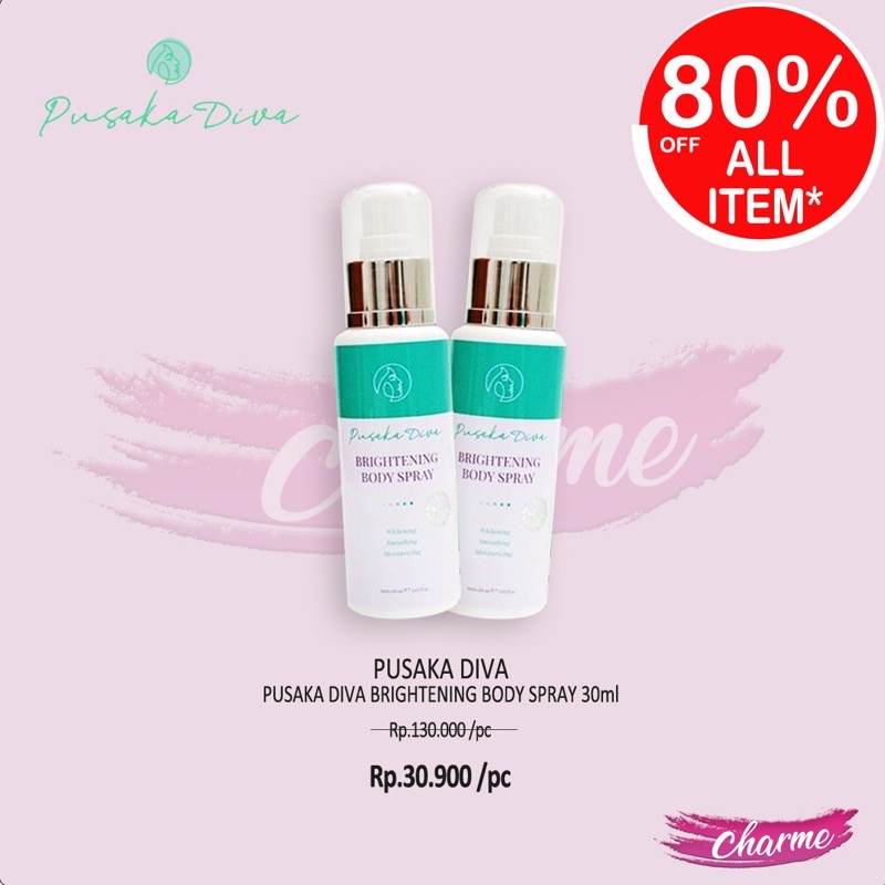 (READY&amp;ORI) Pusaka Diva Brightening Body Spray pusakadiva 30ml Lotion 150ml pemutih tubuh bpom