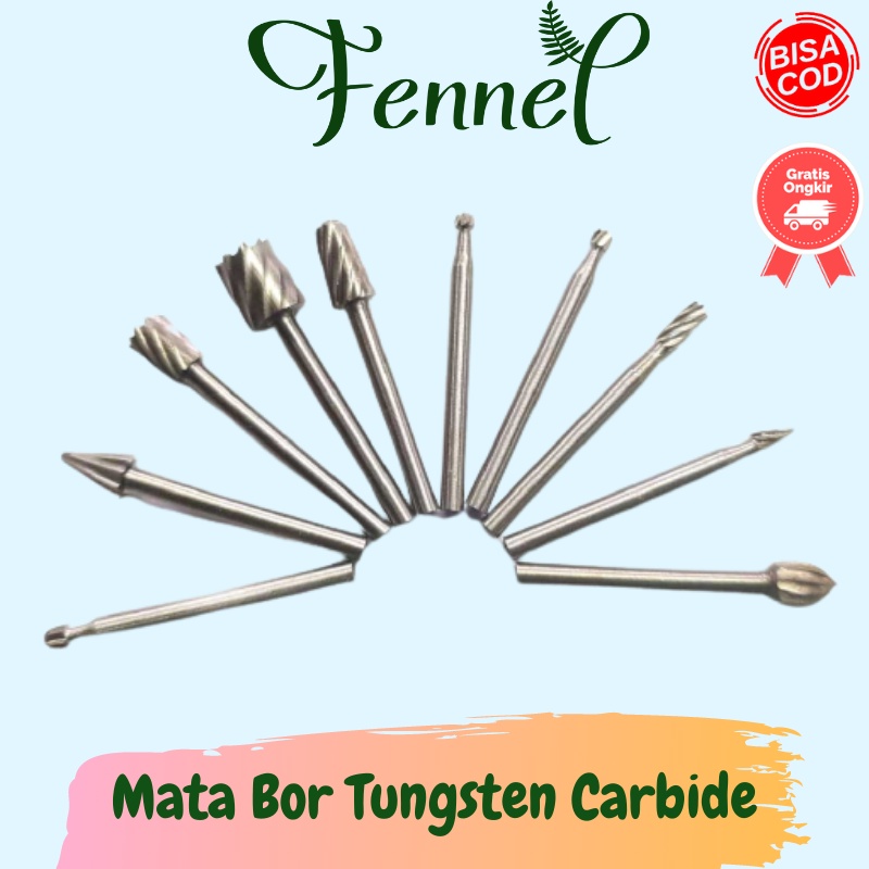 Mata Bor Tuner Tungsten Carbide Cone Spiral 10 PCS GJ0106