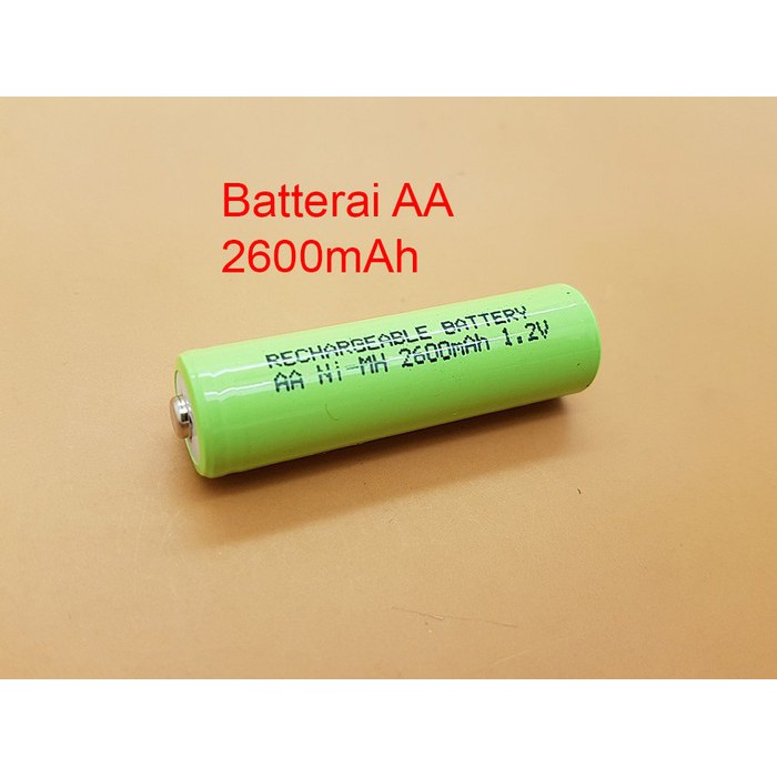 Baterai RECHARGEABLE BATTERY AA NIMH 2600mAh 12V batterai charger