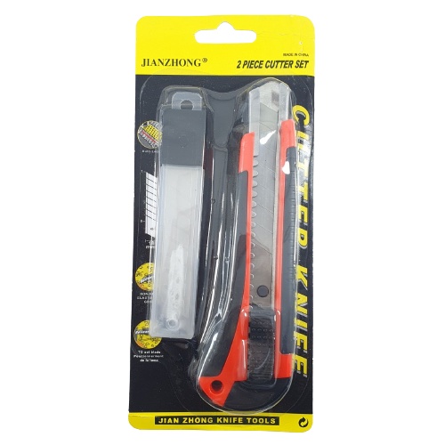 Cutter Besar Gagang Karet Isi Kater 2pcs Pisau Knife