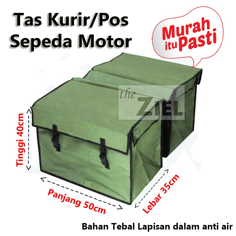 Tas Pos Kurir Barang Expedisi Tas Motor Sepeda Ronjot / Obrok Bagasi Samping Besar Kuat