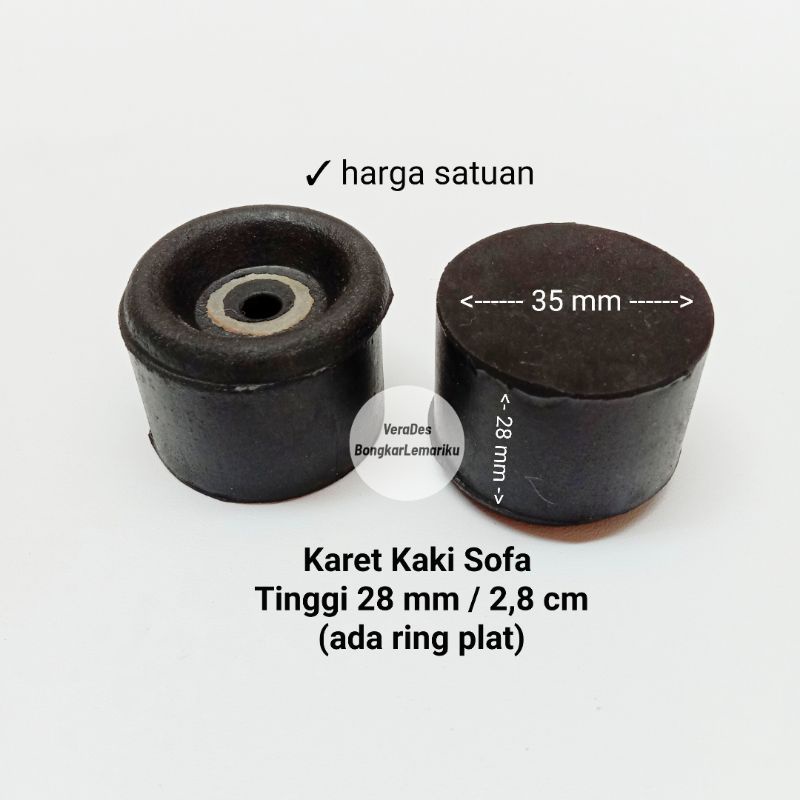 Karet Kaki Sofa Tinggi 28 mm / Karet Kaki Box Speaker Tebal