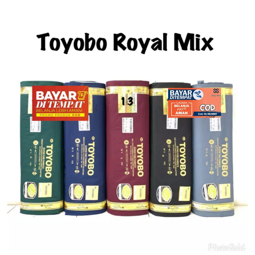 [5 m] Bahan Kain Katun Toyobo Meteran Adem Toyobo Royal Mix Premium Cocok Untuk Baju Gamis, Koko, Hi