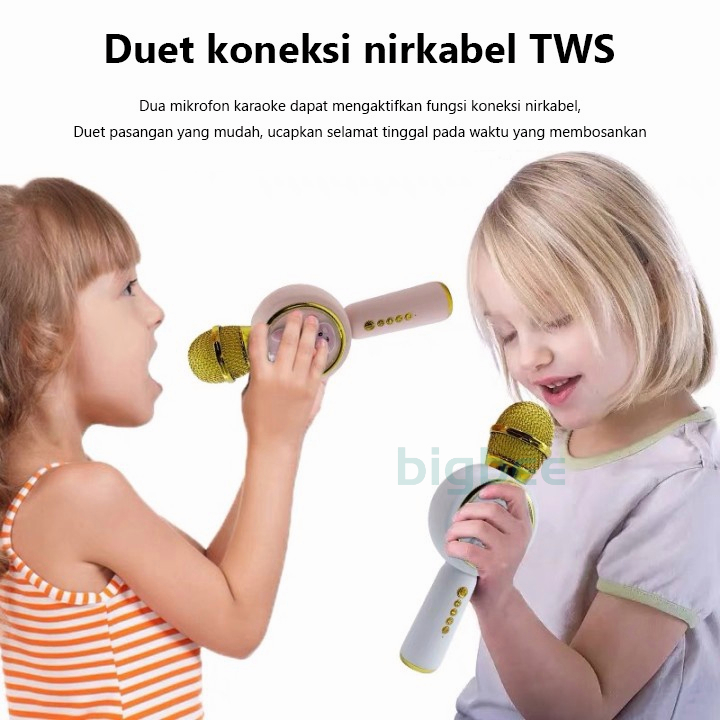 Mic Karaoke X6 Wireless Bluetooth  Player Smule Speaker Advance Microphone Pengubah Suara Portable KADO ANAK