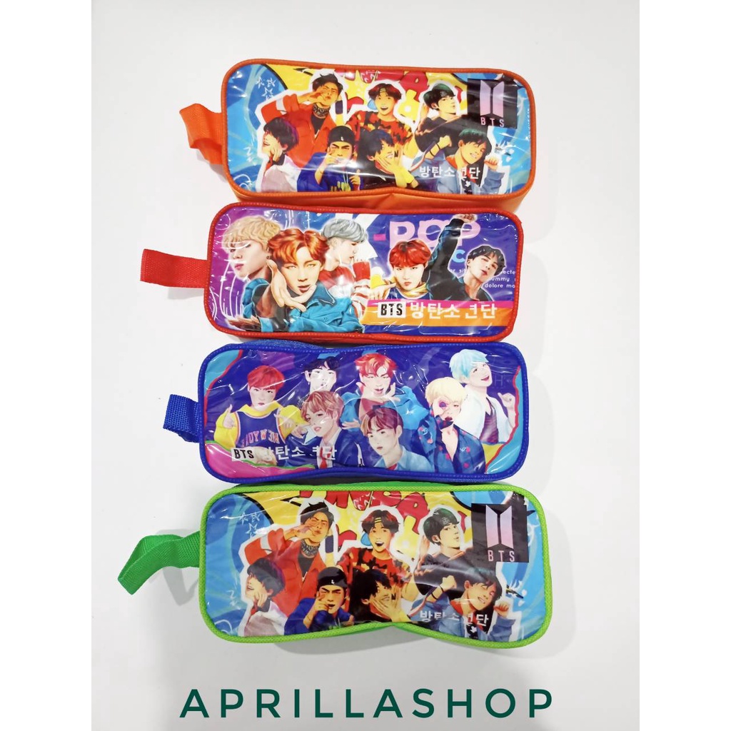 Tempat Pensil Karakter Kain Murah / kostak pensil lucu-BTS