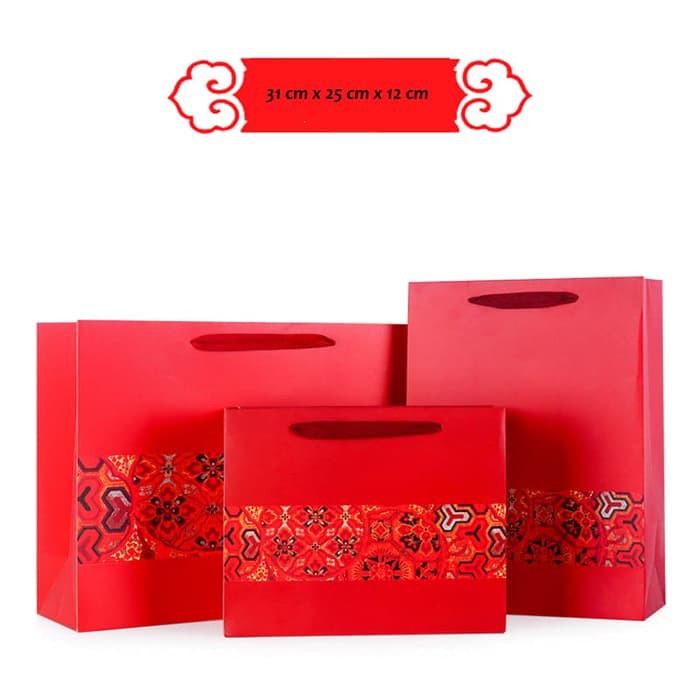 

Xl Kantong Souvenir Tema Chinese New Year Paper Bag Souvenir Kue Bulan
