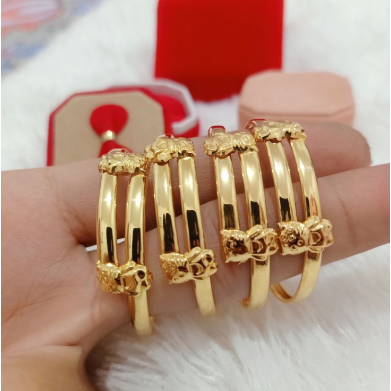 GELANG ANAK SLOT HELLO KITTY POLOS PERAK 925 LAPIS MAS 24K