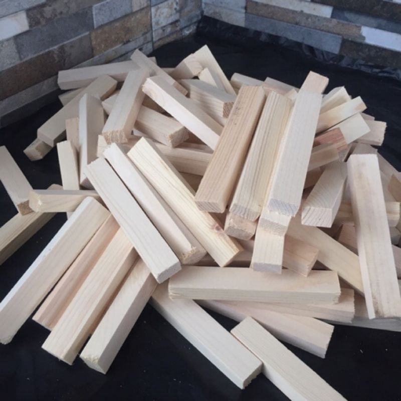 termurah ukuran 2x2x10cm stick jati belanda/ potongan kayu jati belanda