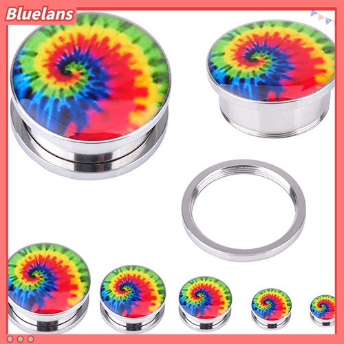 1 Pasang Ear Plugs Tunnels Bahan Stainless Steel Gaya Punk Untuk Unisex