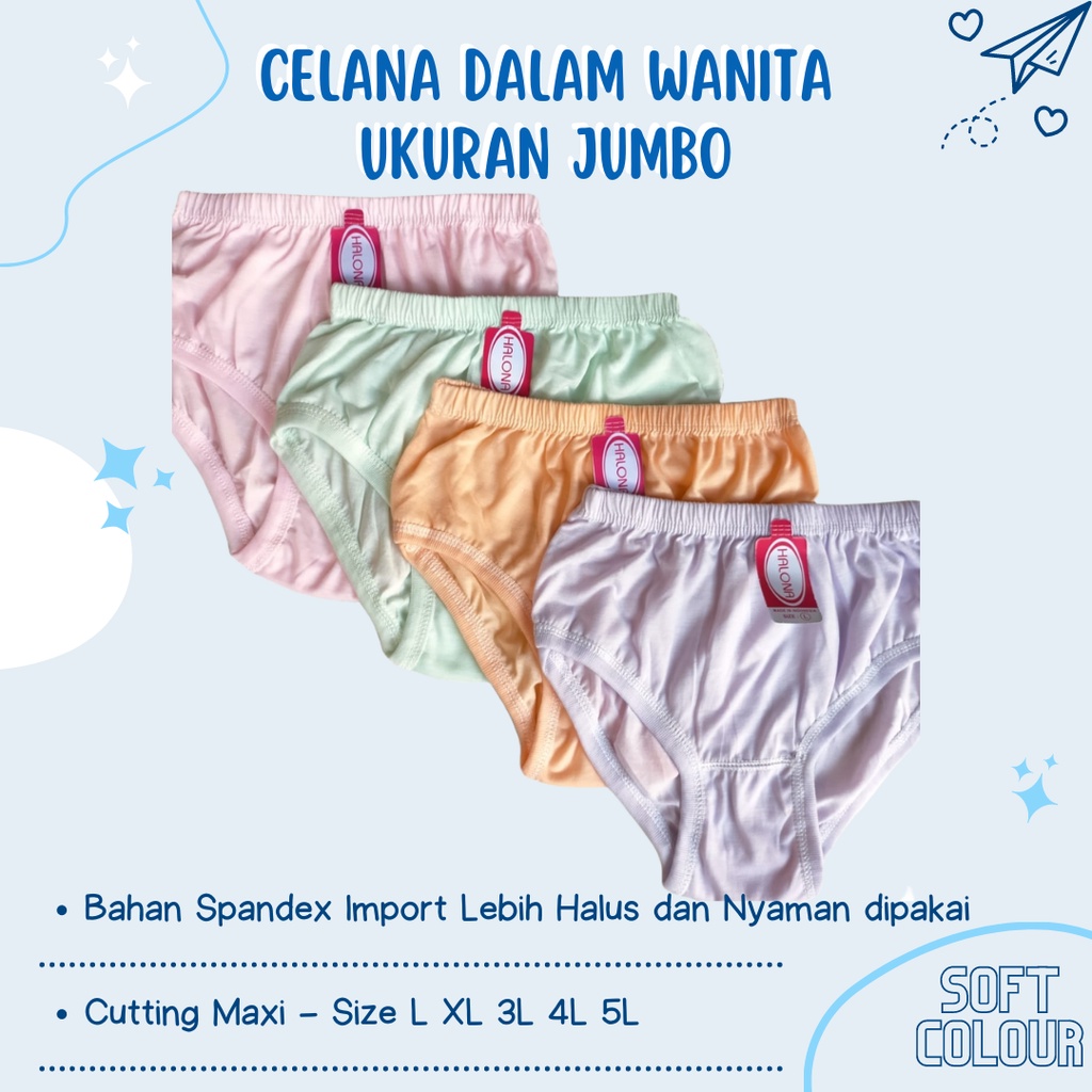 6 PCS Celana Dalam Wanita Jumbo Celana Dalam Hamil CD Wanita Jumbo Big Size Celana Dalam Ibu Hamil C