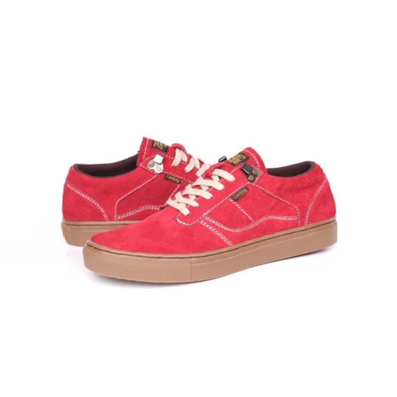 Sepatu Lokal Shoes Local Pride Cevany Gordon Low Cut Red Gum Suede