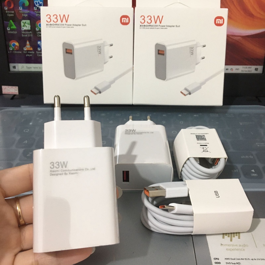 Charger Xiaomi 33watt fast charging Type c / adaptor charger Xiaomi 33W turbo tipe c / adaptor + kabel data