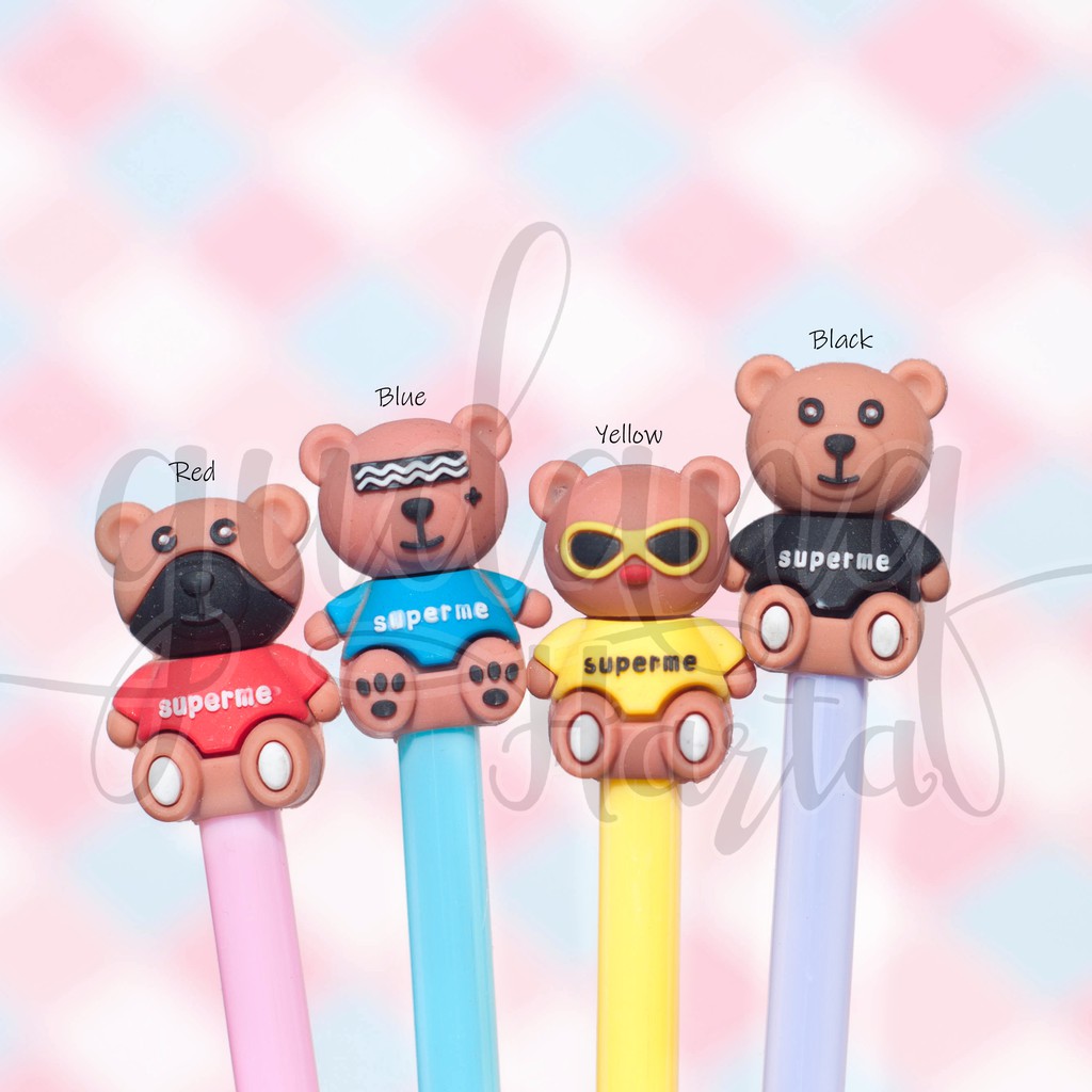 

Pulpen Gel Bear Supreme Beruang Lucu Pena Unik Bolpen Ballpoint GC 307313