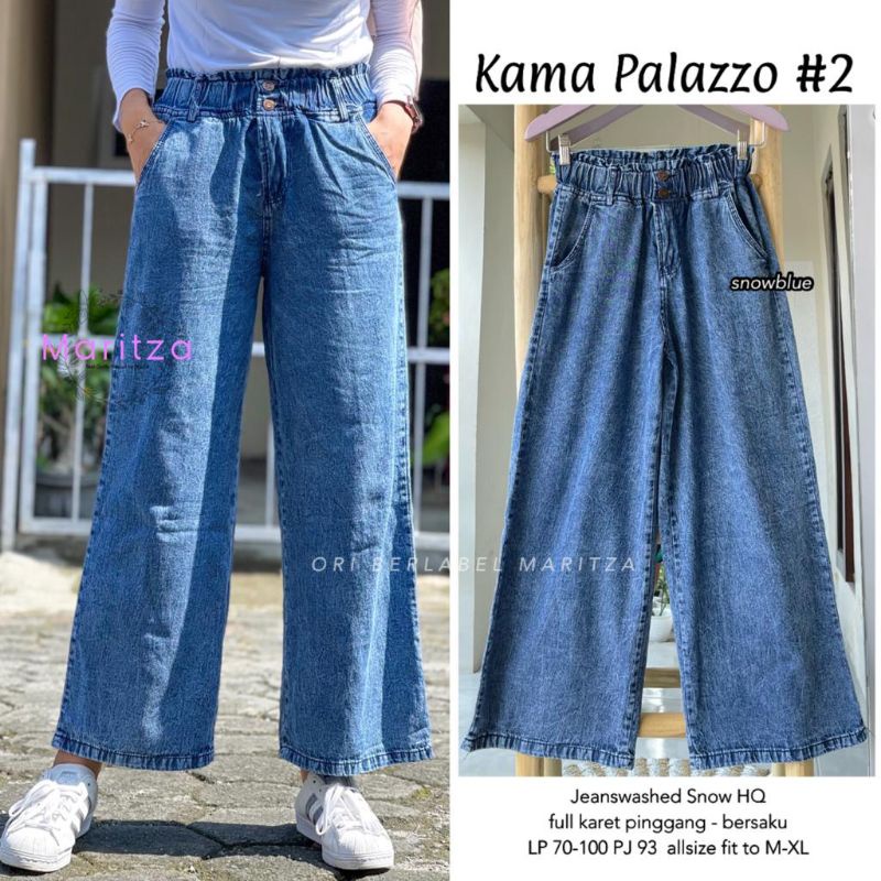 KAMA PALAZZO #2 BY MARITZA (CELANA PALAZZO MUSLIMAH) kulot jeans wanita modern