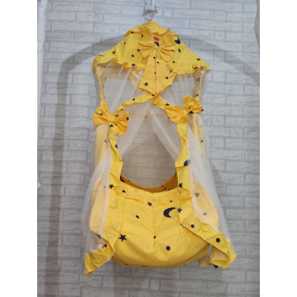 Ayunan Bayi Karakter 3in1 Kelambu Pita-Bulan bintang kuning