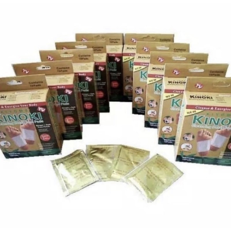 (1 Box isi 10pcs) Kinoki Gold Detox Food Pads - Koyo Kaki Kinoki Gold - Kinoki Detox kaki