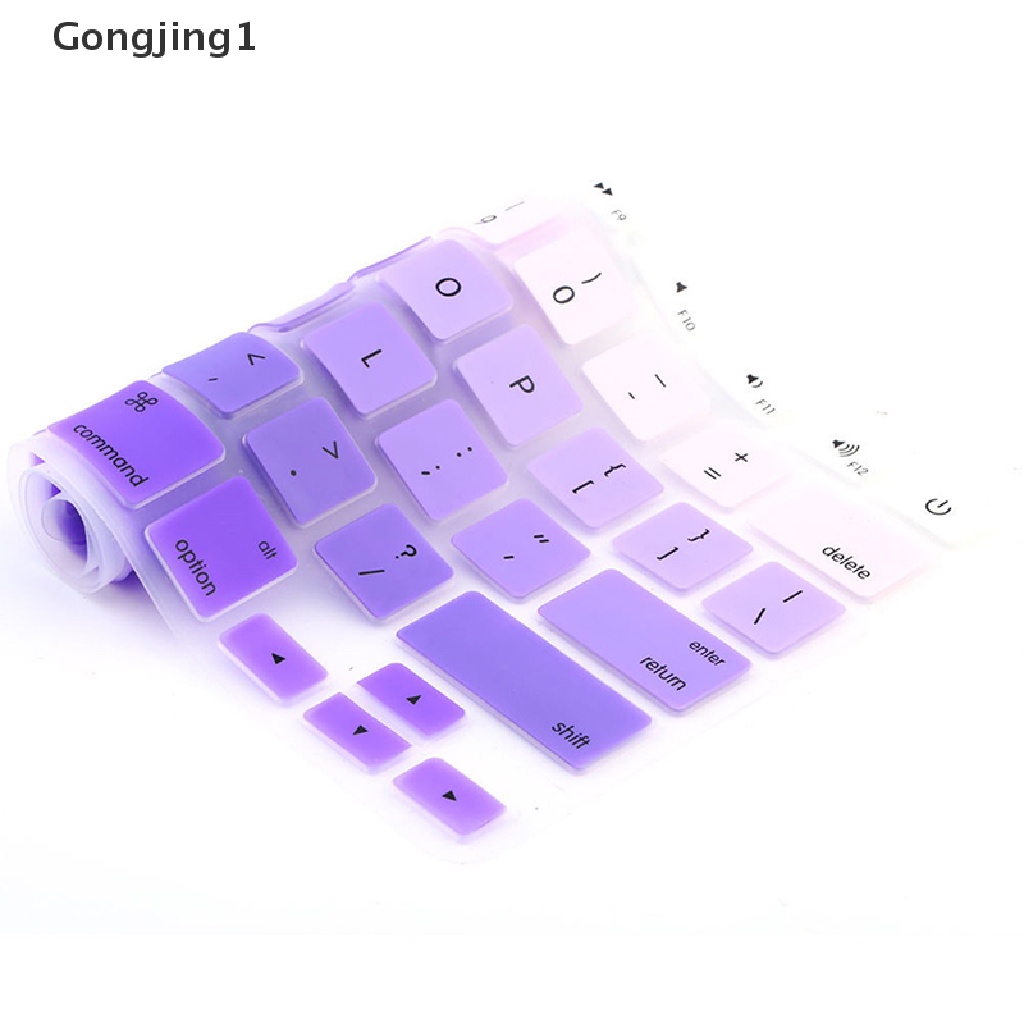 Gongjing1 Skin Silikon Pelindung Keyboard Warna Pelangi Untuk iMac Macbook Pro 13 &quot;15&quot;