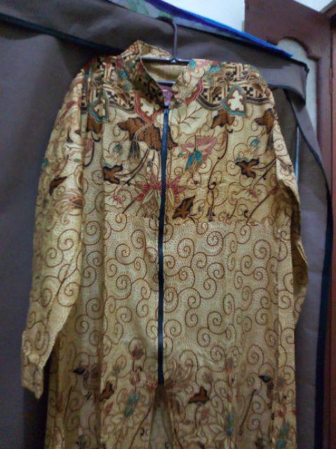 Gamis Batik Modern Murah Katun Halus Kombinasi Truntum, Ori Batik Aksara Pekalongan Big Size Jumbo