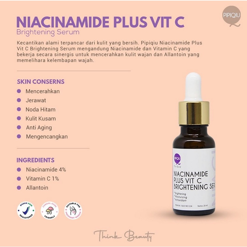 PIPIQIU Serum | Gold Plus Vit C | Hyaluronic | Niacinamide | AHA BHA PHA Peeling Serum 20ML