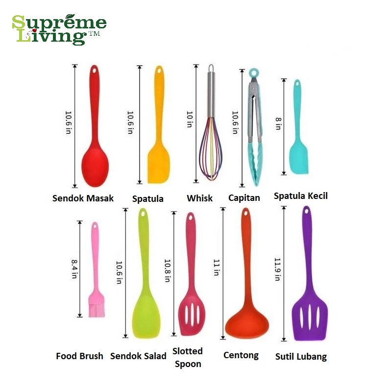 Alat Dapur Silicon Tahan Panas Spatula Sodet Centong Sendok Sayur Capitan Pengocok Telur Whisk Sendok Pasta Salad Food Brush