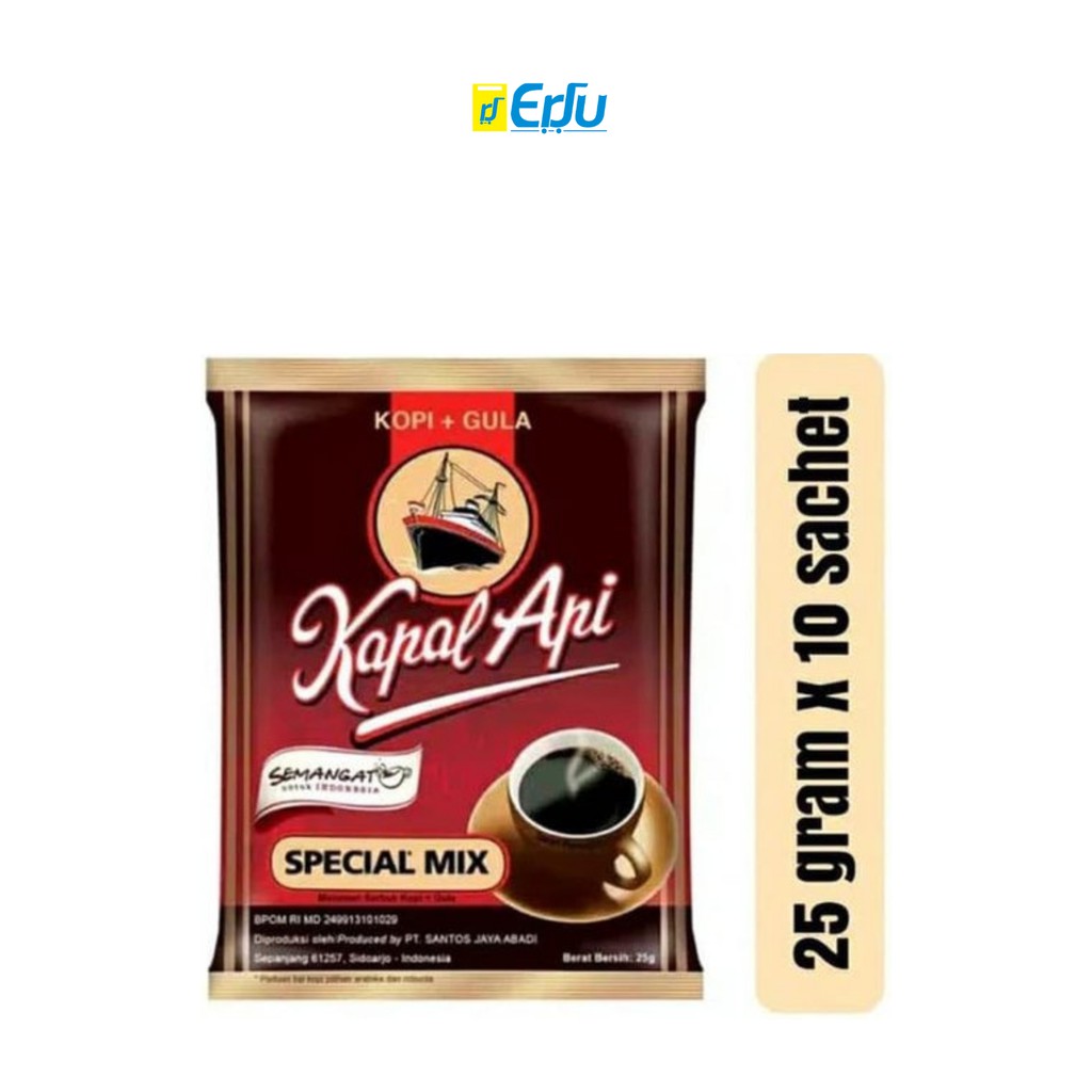 

Kapal Api Special Mix 1 Renceng | Kopi Hitam + Gula (10 Sachet @ 25gr)
