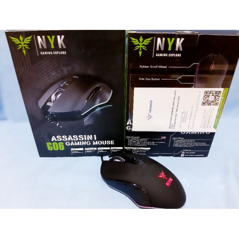 MOUSE KABEL GAMING NYK G06 ASSASSIN 1 LED RGB, MOUSE GAMING ASSASIN1 G606