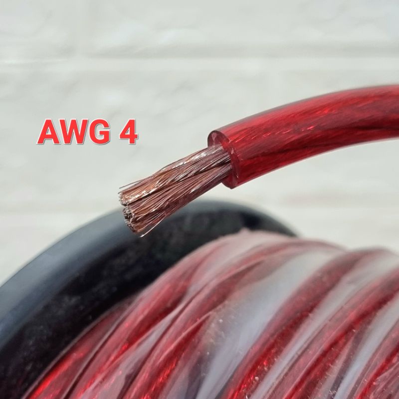 Kabel Power AWG 4 Audio Mobil Meteran