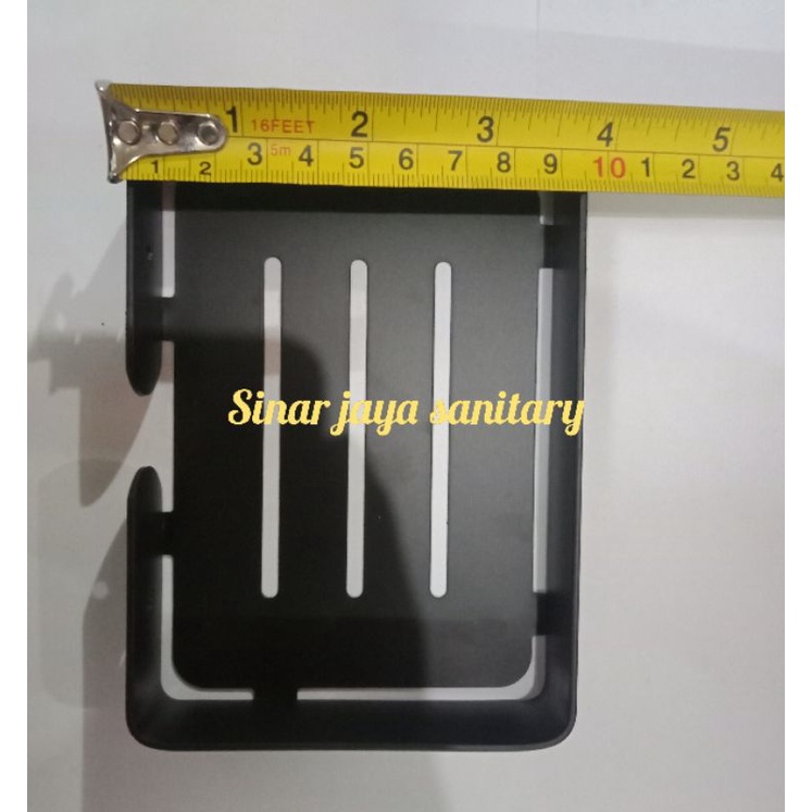 Rak sabun datar hitam murah stainless 304 / Tempat sabun dinding hitam