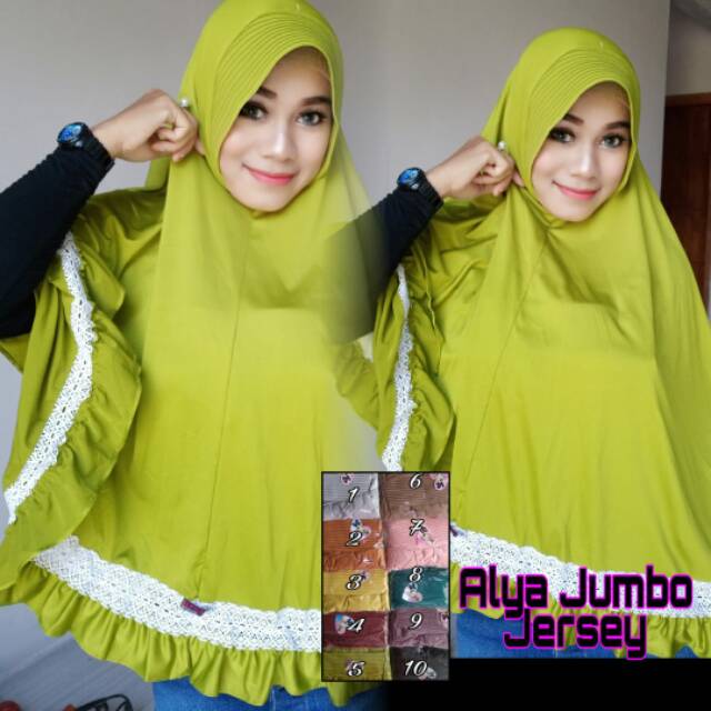 Jilbab jumbo Jersey Alya Renda, hijab instan jumbo