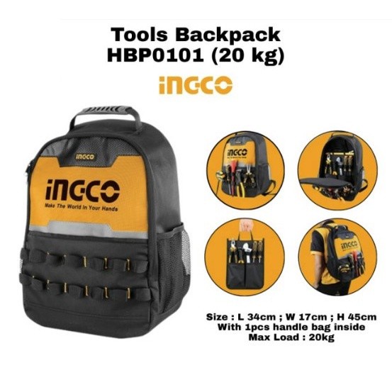 INGCO HBP0101 Tas Ransel Perkakas Tools Bag Back Pack Bagpack Toolbag