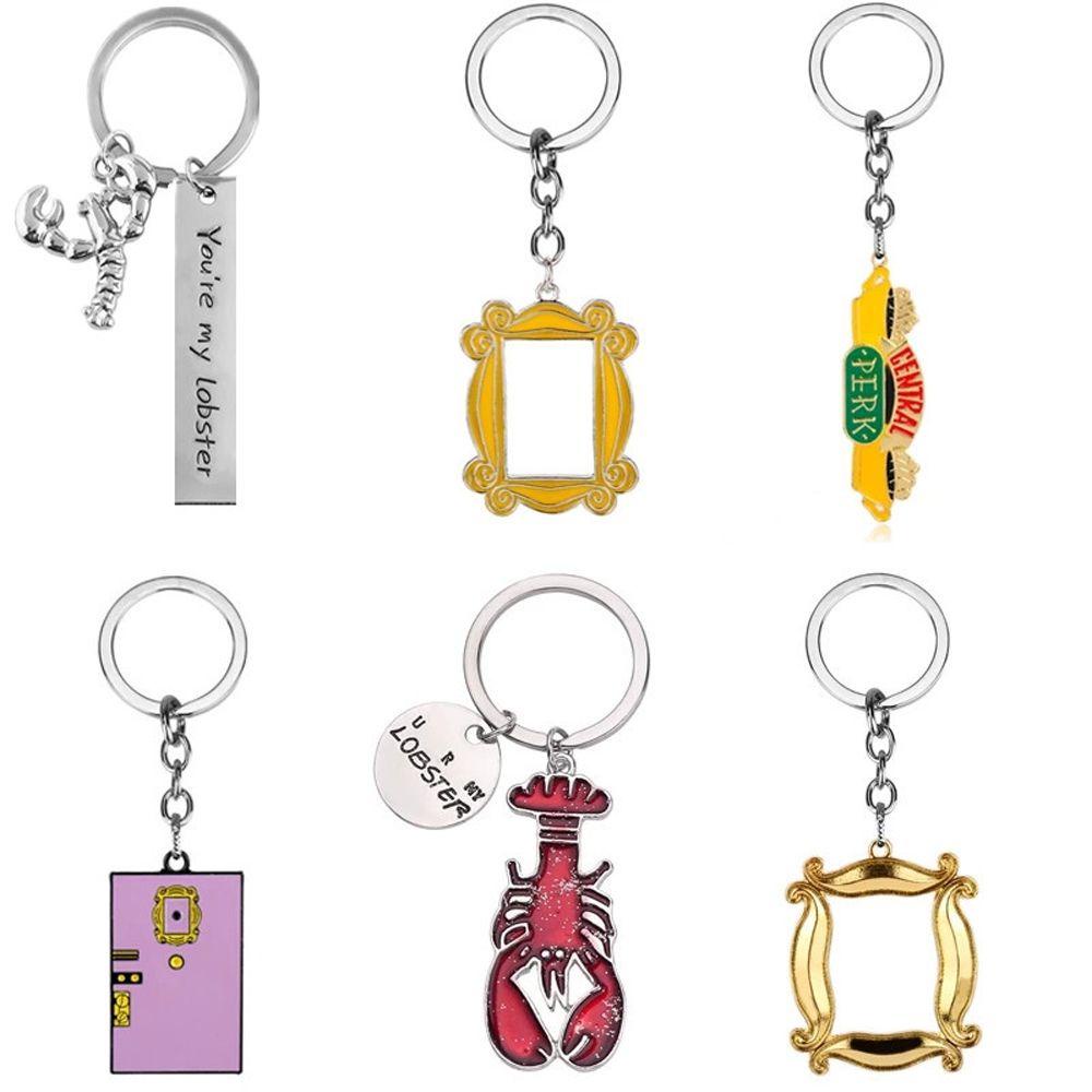 QUINTON Gantungan Kunci Teman Hadiah Natal Wanita Pria Liontin Logam Central Perk Car Keyring Friends keys holder