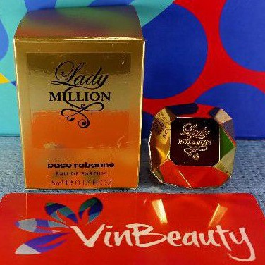 Miniatur Parfum OriginaL Paco Rabanne Lady Million EDP 5 ml For Women Murah