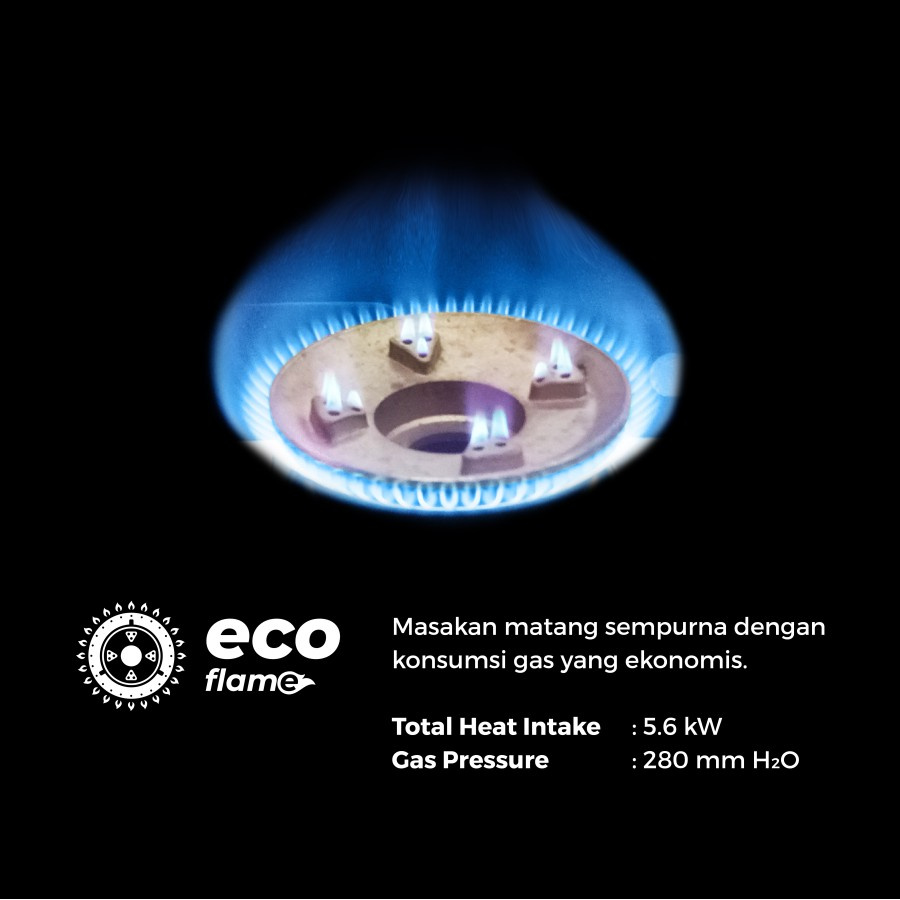 Maspion MKG-732 FSEF Gas Stove - Kompor Gas 2 Tungku (Stainless Steel)