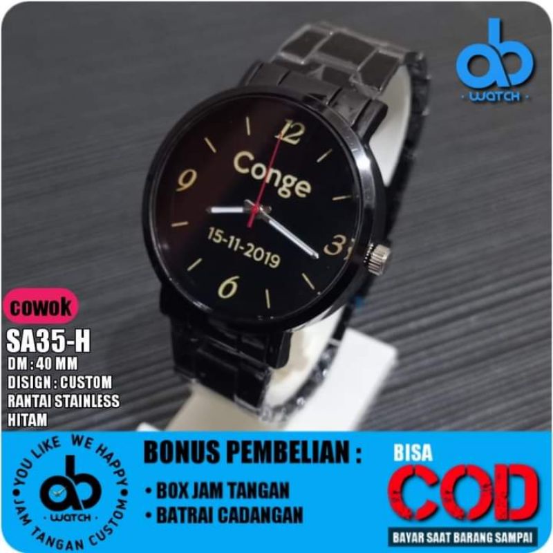 Jam Tangan Custom Bisa Request Desain, Bonus Box dan Batrai Cadangan