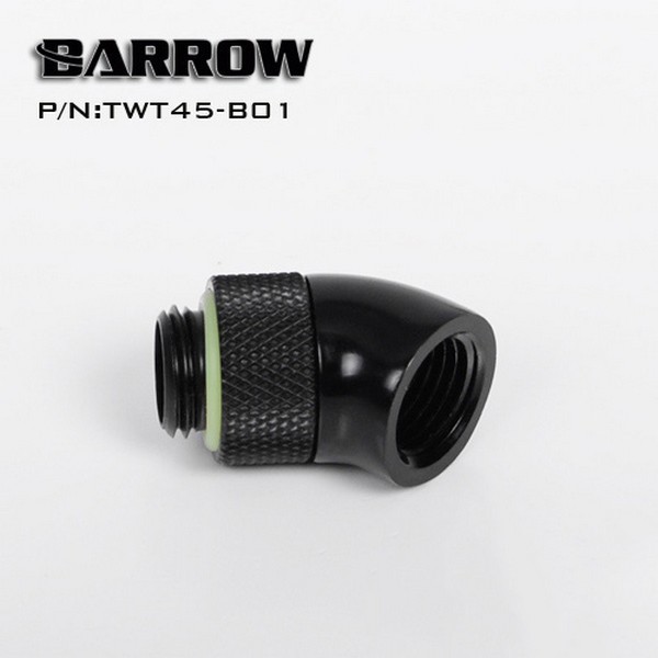 BARROW TWT45-B01 45° Rotary M-F G1/4 Fitting - Black