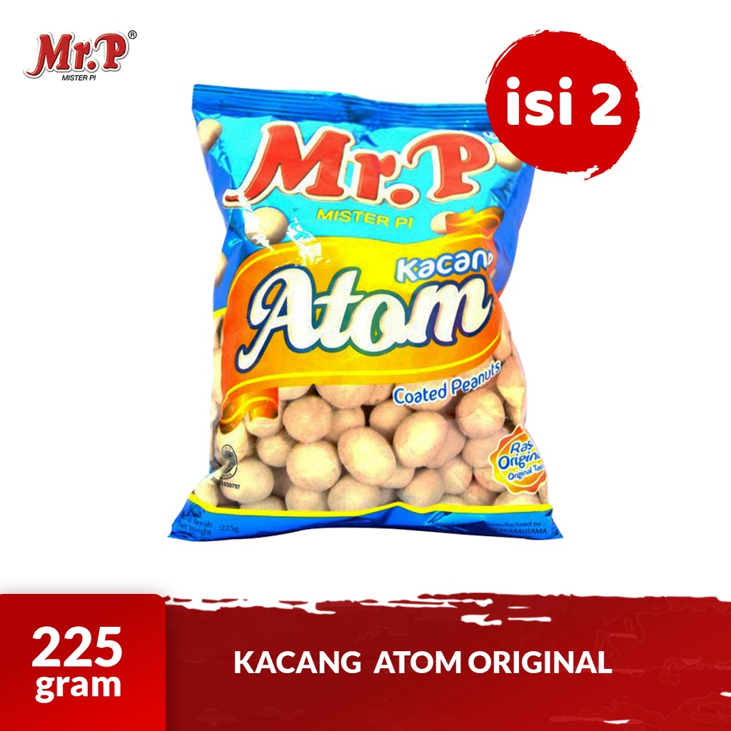 

MR. P Kacang Atom Original 225gr (Isi 2pcs x 225gr)