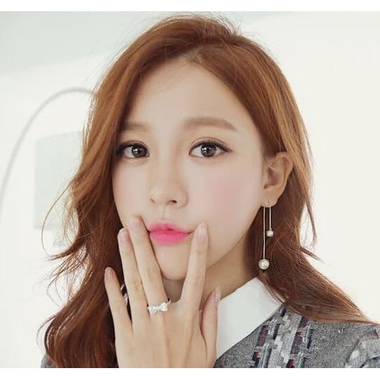 ANTING PESTA PANJANG KOREA GANTUNG MUTIARA MUTIARA SILVER