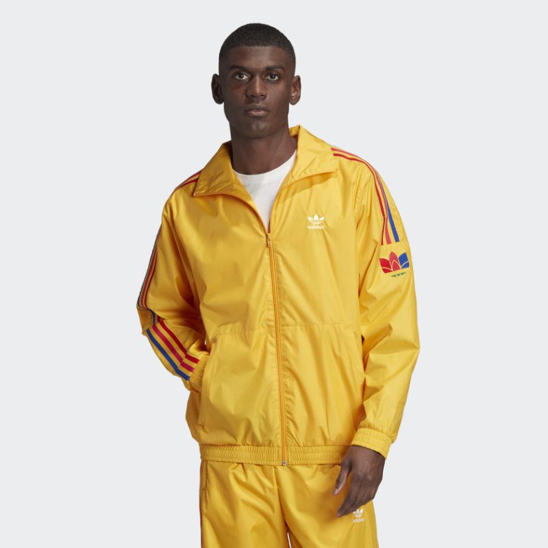 Adidas 3D Trefoil 3 Striped Track Jacket Men Active Gold Original