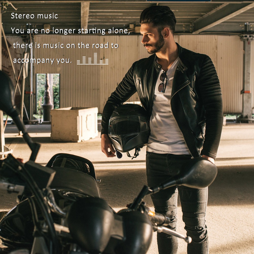 Headset Bluetooth Untuk Helm Motor Tipe BT8  Wireless Bluetooth Earphone & Music-4