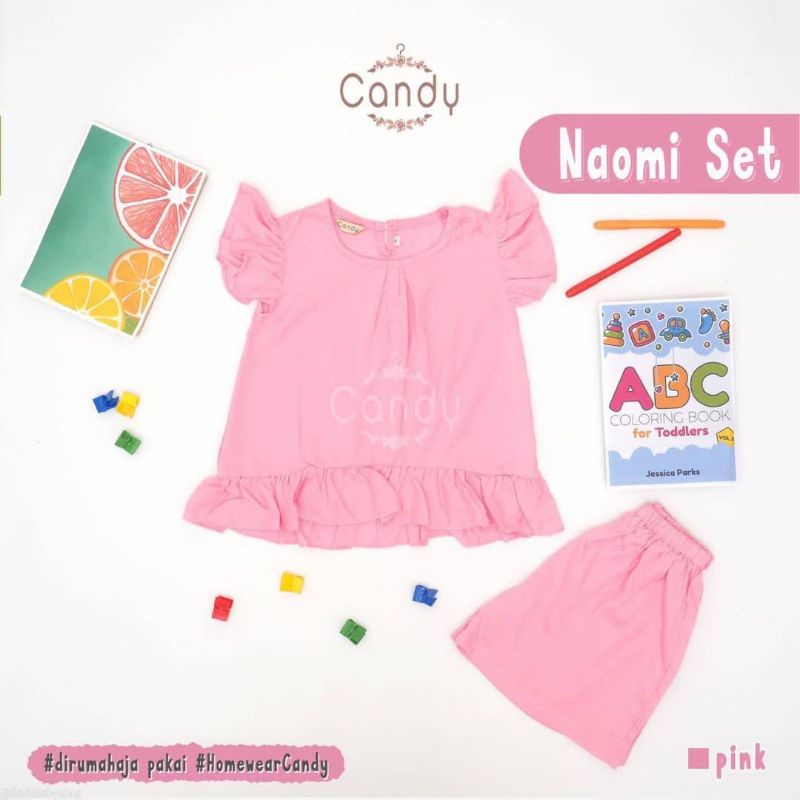 Setelan Baju Anak Perempuan Usia 1-6 Tahun | Naomi Set Homewear Lucu Warna Pink &amp; Mint | Baju Tidur Anak Cewek Lucu Nyaman