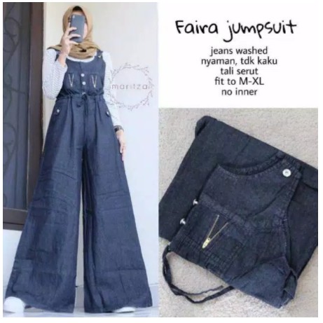 JUMBO FAIRA JUMSUIT FIT TO XXL MATT JEANS WASH