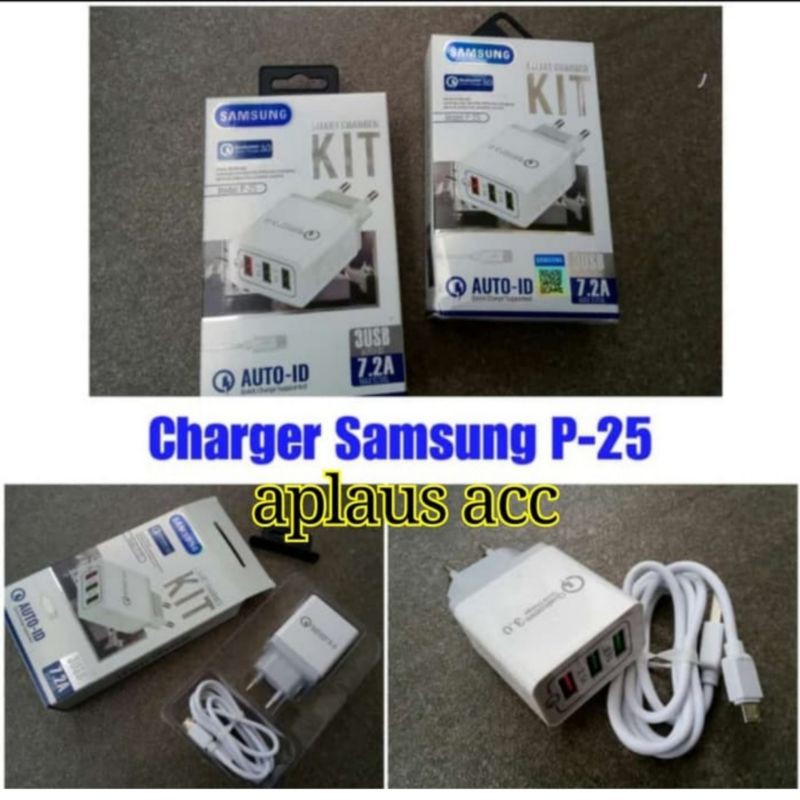 Charger Branded Fast Charging 7.2A 3USB P-25