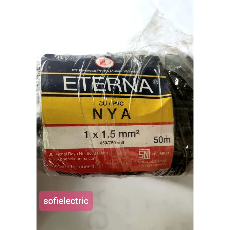 KABEL NYA TUNGGAL ETERNA1×1,5 TEMBAGA MURNI
