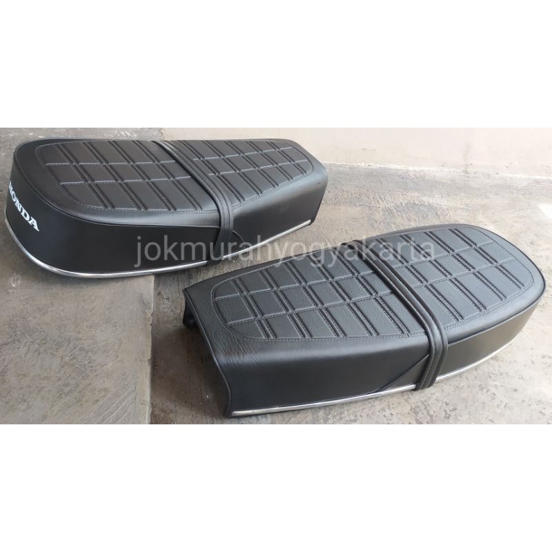 jok honda cb 100 cb glatik busa biru anti kempes