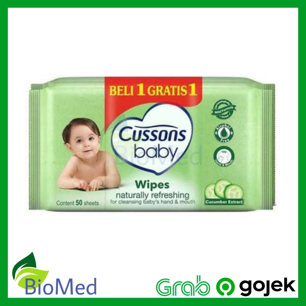 CUSSONS Baby Wipes Hiaju Refreshing 1 Gratis 1 Tissue Basah Tisu Tisue