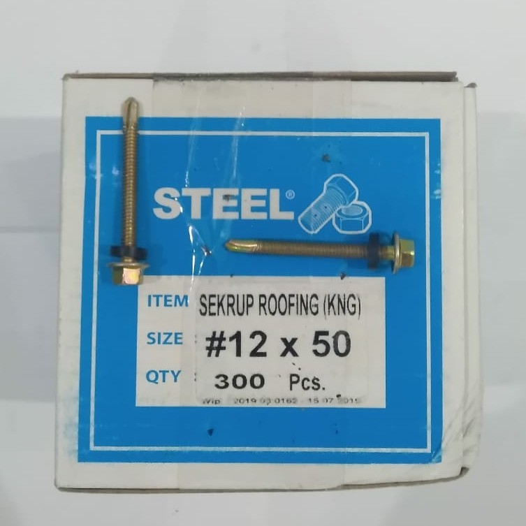 Baut Roofing Sekrup Roofing 12 × 50 mm -(Panjang 5cm) Merk STEEL