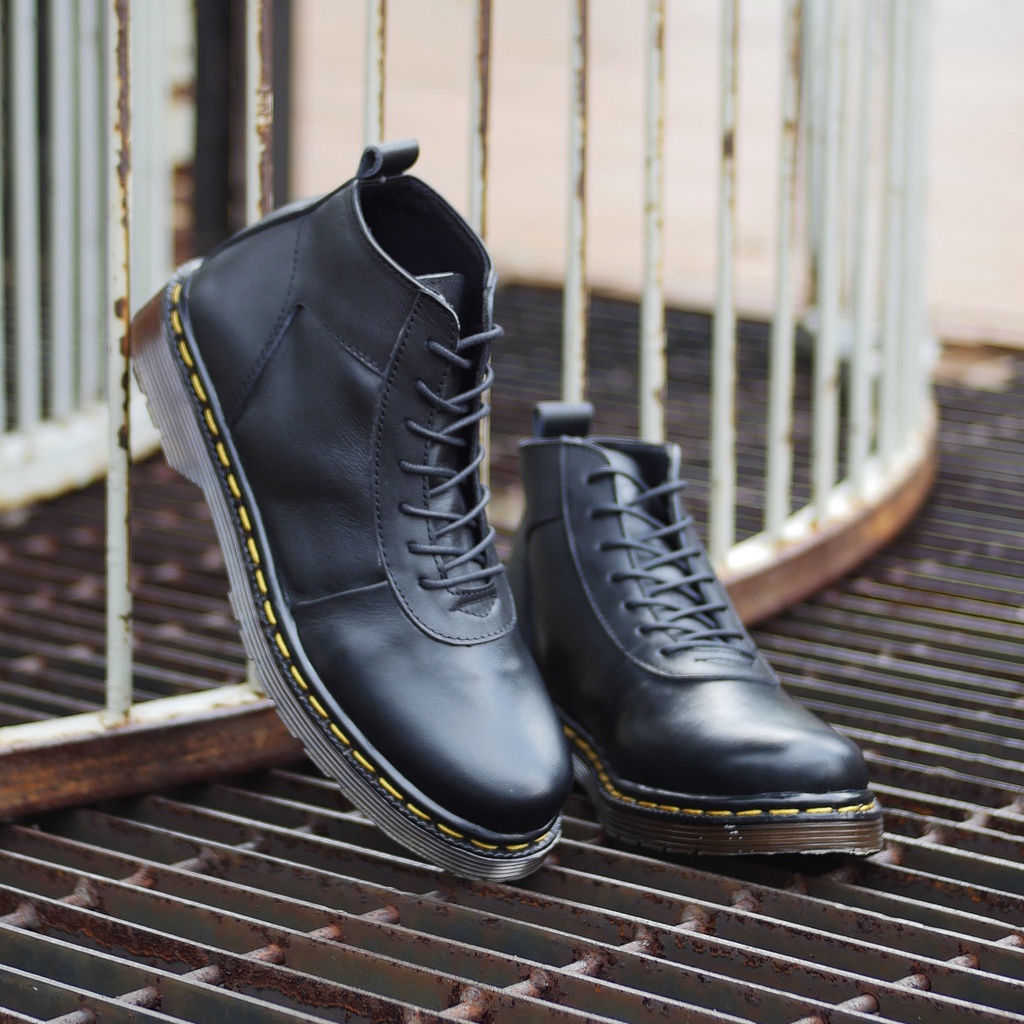 Svend 02 Black (Kulit Asli) - Boots Pria Kulit Asli Kasual Semi Formal - Boot Kulit Sapi Asli