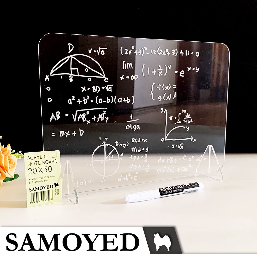 

SAMOYED ACNB-P2030 Papan Tulis Akrilik / Acrylic Note / Planner / Schedule / To Do / Display / Decoration Board 20 x 30 cm