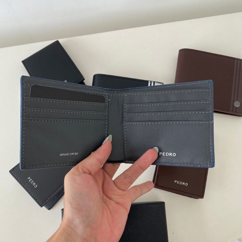 11.11 SALE | PDRO Men Textured Leather Bi-Fold Wallet with Insert