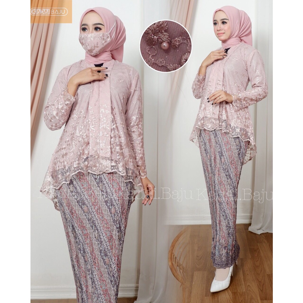 Setelan kebaya kartini busui friendly Brocade | Kebaya modern | Kebaya floy wisuda lamaran pernikahan Size M L XL XXL